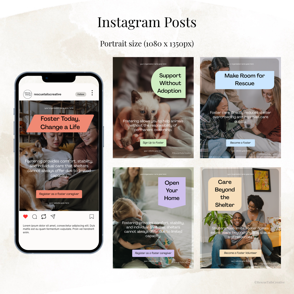 Canva templates for animal rescues, shelters, and nonprofit animal welfare organizations