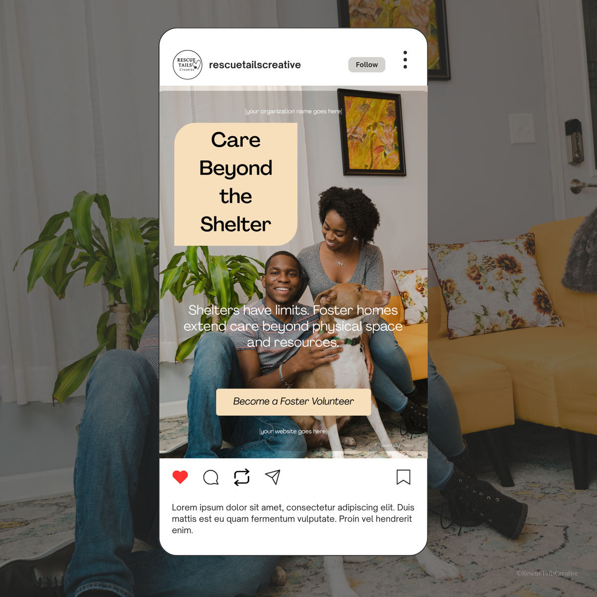 Foster recruitment templates with ready-to-use captions included