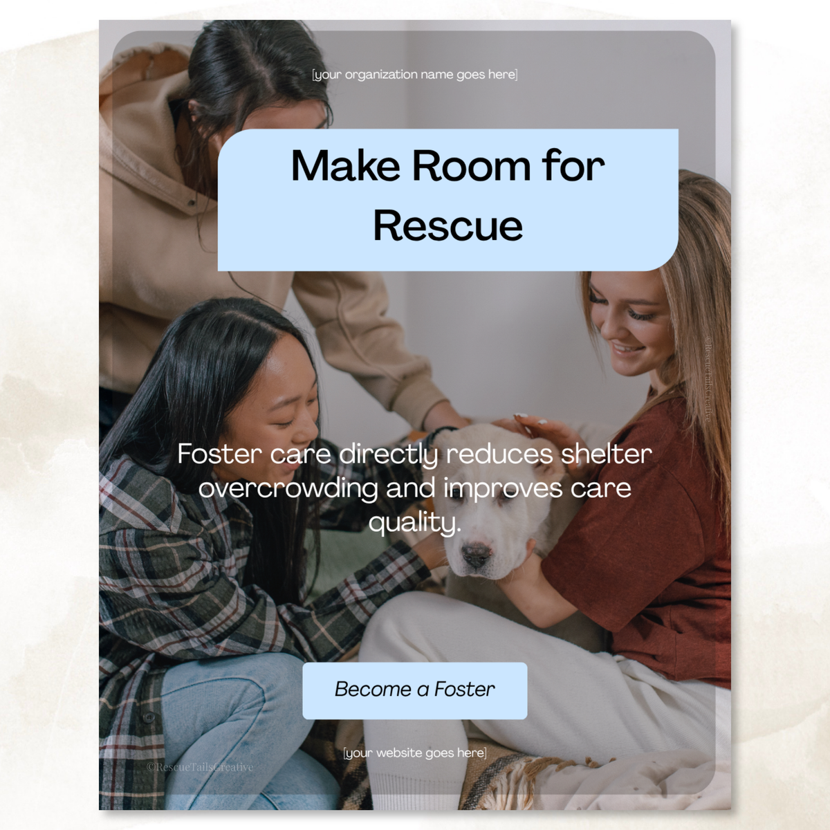 Become a foster Instagram template for shelters and rescues