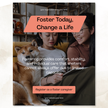 Pet foster social media template for foster network recruitment