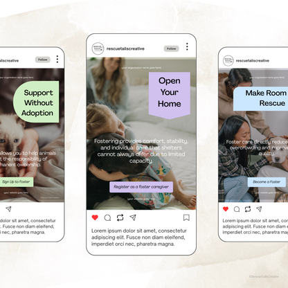 Foster recruitment templates with ready-to-use captions included