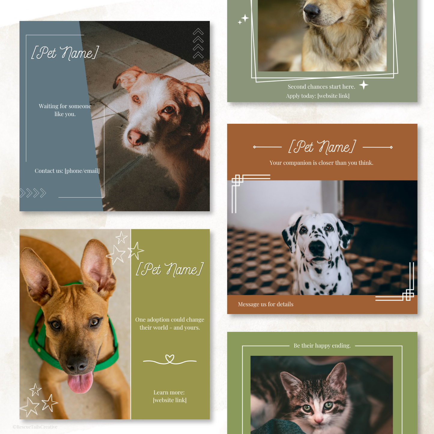 Featured Pet Template Pack - Hope & Homes
